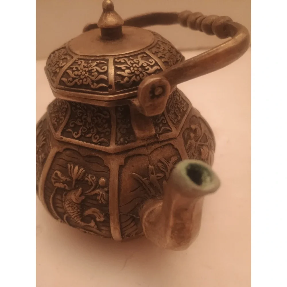 Chinese Miniature Teapot Late 19th Or Early 20th Century - Heavy Metal 4